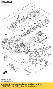 suzuki 2740138FA1 bout, 8x25 - Onderkant