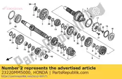 Aqui você pode pedir o contagem de componentes de eixo em Honda , com o número da peça 23220MM5000: