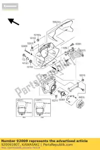 Kawasaki 920091807 screw - Bottom side