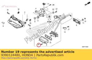 honda 9390124480 parafuso, rosqueamento, 4x16 - Lado inferior