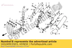 Ici, vous pouvez commander le protecteur, r. Fr. Silencieux auprès de Honda , avec le numéro de pièce 18324MCZ003: