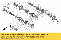 23451KCY670, Honda, engrenage, troisième arbre intermédiaire (28t) honda xr 400 1996 1997 1998 1999 2000 2001 2002, Nouveau