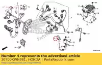 30700KWN981, Honda, cap assy., supressor de ruído honda  150 2017 2018 2019, Novo