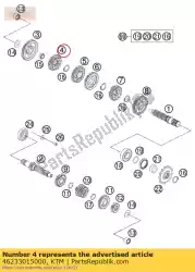 Ici, vous pouvez commander le engrenage coulissant 5. G. Auprès de KTM , avec le numéro de pièce 46233015000: