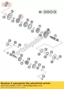 ktm 46233015000 engrenage coulissant 5.g. - La partie au fond