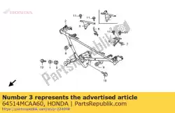 pijp, r. Kap zijkant van Honda, met onderdeel nummer 64514MCAA60, bestel je hier online: