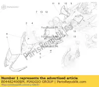 B04482400BM, Piaggio Group, front fairing, white aprilia  caponord zd4vk000, zd4vka, zd4vk001, zd4vka01 zd4vkb000, zd4vkb001, zd4vkb003, zd4vkb00x, zd4vkb009 zd4vku00 1200 2013 2014 2015 2016 2017, New