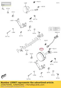 Kawasaki 230070096 lens-comp, hoofdlamp - Onderkant