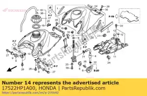 honda 17522HP1A00 placa, l. fr. tanque - Lado inferior