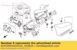 dekking, l. Zijde * nh1 * (nh1 zwart) van Honda, met onderdeel nummer 83450MCH000ZA, bestel je hier online: