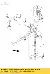 Suzuki 0910606115 parafuso, 6x16 - Lado inferior