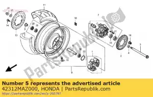 Honda 42312MAZ000 collarín, freno rr m - Lado inferior