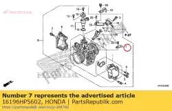 Aquí puede pedir quedarse, sujetador del arnés de Honda , con el número de pieza 16196HP5602: