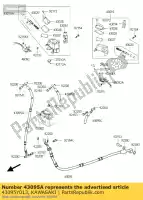 43095Y013, Kawasaki, tubo freno, fr kawasaki ninja ex krt edition b j  special a se sc125 abs j300 j125 300 125 , Nuovo