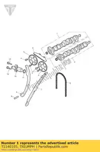 triumph T1140105 conjunto da árvore de cames, entrada, 3 cil - Lado inferior