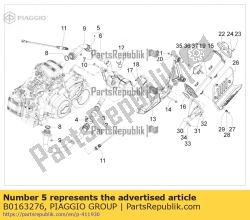 Aprilia B0163276, Tubo cilindro posteriore lato testa, OEM: Aprilia B0163276