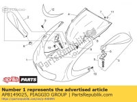 AP8149025, Aprilia, avant carenage gris n, Utilisé