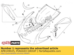 Aprilia AP8149025, Front.carenado gris n, OEM: Aprilia AP8149025