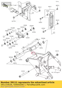 kawasaki 391110026 rod-tie,suspension vn900b6f - Bottom side