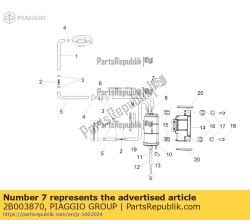 Aprilia 2B003870, Tubo preformato, OEM: Aprilia 2B003870