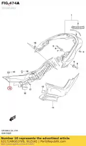 suzuki 6317148G01YVB cover,rear fend - Bottom side