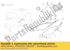 aprilia AP8129441 bestuurderszadel. zwart - Onderkant