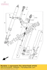 yamaha 5SL231022000 ensemble de fourche avant (l.h) - La partie au fond