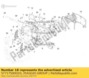 Piaggio Group 57717500G03 glove compartment door - Bottom side