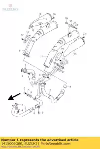 Suzuki 1415006G00 pipe comp,exhau - Bottom side