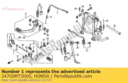 Ici, vous pouvez commander le changement de vitesse assy pédale auprès de Honda , avec le numéro de pièce 24700MT3000: