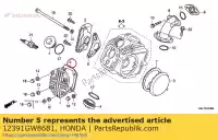 12391GW8681, Honda, pakking, kleppendeksel honda  crf trx xr 50 70 90 1997 1998 1999 2000 2003 2005 2006 2007 2008 2009 2010 2011 2012 2013 2014 2017 2018 2019 2020, Nieuw