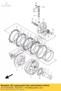 Suzuki 2327103D00 brazo, liberación del embrague - Lado inferior