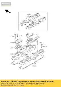 kawasaki 140901389 deksel, hoofd zr750-c3 - Onderkant