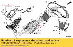 Aqui você pode pedir o painel, r. Console central * nhb36m * tapete prateado horizontal meta em Honda , com o número da peça 83151MKCA00ZB: