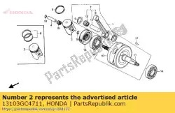 Ici, vous pouvez commander le piston (0,50) auprès de Honda , avec le numéro de pièce 13103GC4711: