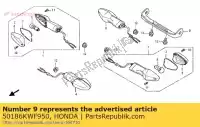 50186KWF950, Honda, fica, rr. piscador honda cbf 125 2009 2010 2011 2013, Novo