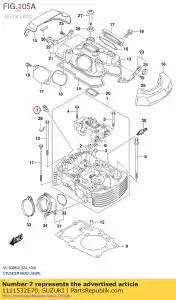 Suzuki 1111532E70 gids, klep - Onderkant