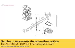 Qui puoi ordinare nessuna descrizione disponibile al momento da Honda , con numero parte 16020MEN861: