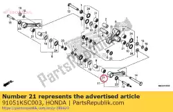 Aqui você pode pedir o rolamento, agulha, 20x26x15 em Honda , com o número da peça 91051KSC003: