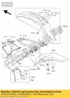 3501914026Z, Kawasaki, flap,air filter,f.bla kx125-m1 kawasaki kx 125 250 2003 2004 2005 2006 2007 2008, New