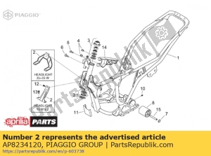 aprilia AP8234120 tunnel support - Bottom side