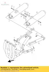 Qui puoi ordinare scarico comp da Suzuki , con numero parte 1410024F00: