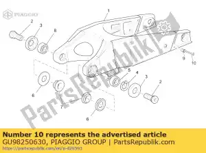 Piaggio Group GU98250630 screw m6x30 - Bottom side