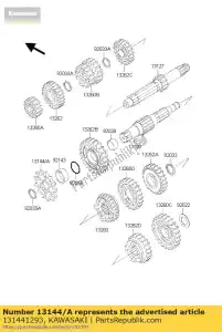 Kawasaki 131441293 sprocket-output,12t - Bottom side