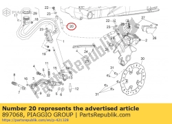 Aprilia 897068, Hinterer bremsschlauch, OEM: Aprilia 897068