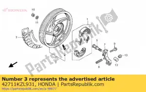 Honda 42711KZL931 tire, rr. (cheng shin) (9 - Bottom side