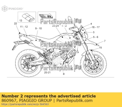 Aprilia 860967, Aufkleber lh aprilia, OEM: Aprilia 860967