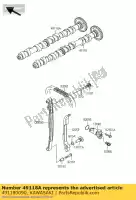 491180090, Kawasaki, árvore de cames-comp, escape kawasaki z  m r l zr750 z750 abs z750r 750 , Novo