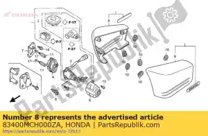 Honda 83400MCH000ZA capa, r. lado * nh1 * - Lado inferior