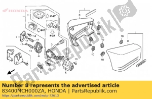 Honda 83400MCH000ZA cubierta, r. lado * nh1 * - Lado inferior